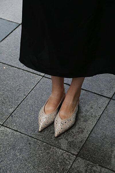 Letafia Talpă Bej - Balerini cu Detaliu Piatră