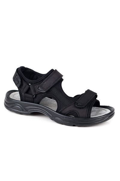 Süperland Γνήσιο δέρμα Unisex Άνετα Μαύρα Σανδάλια