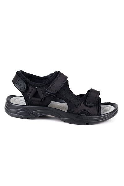Süperland Γνήσιο δέρμα Unisex Άνετα Μαύρα Σανδάλια