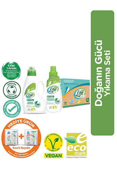 Life by Fakir Doğal Içerikli Bitkisel Vegan Çamaşır Ve Bulaşık Deterjanı Seti...