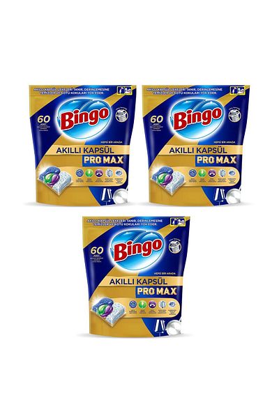 Bingo Pro Max Smart Capsules - 60 X 3 Dishwasher Tablets (180 Capsules)