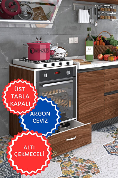 Kenzlife Ankastre Modülü Kabini Argon Crd Fırın Ocak Dolabı Çekmeceli Sabit T...