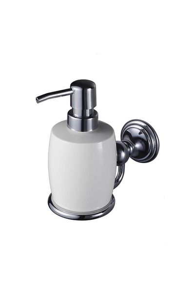 Saban Wall Mounted Porcelain Liquid Soap Dispenser – Stylish and Compact Design with Stainless Steel Pump (8.5 X 7