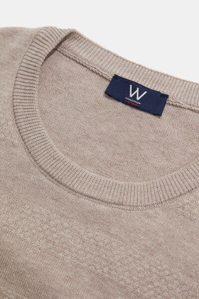 W Collection Beige Polo Collar Long Sleeve Sweater