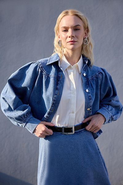Touché Privé SET DE FUSTE JACHETA DENIM