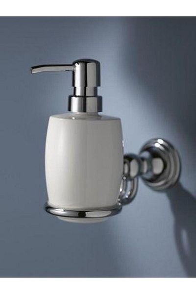 Saban Wall Mounted Porcelain Liquid Soap Dispenser – Stylish and Compact Design with Stainless Steel Pump (8.5 X 7