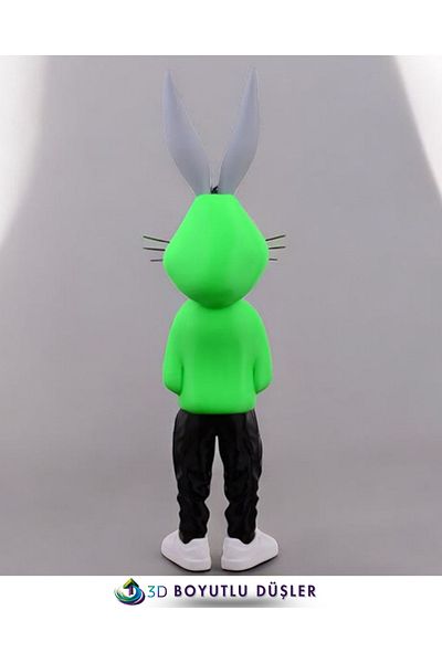 ZTE 3D BASKI Bugs Bunny Figure - Colorful-Special Design 36 cm (Green)