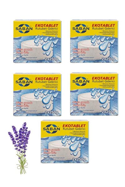 Saban 5 Adet 2x250 gr Nem Alıcı Rutubet Giderici Yedek Tablet Lavanta