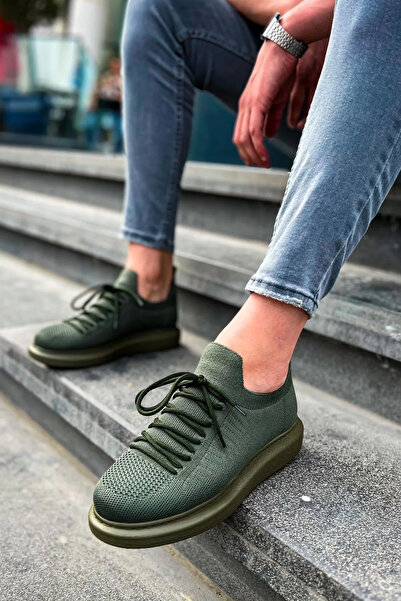 BASOLES Bağcıklı Triko Erkek Spor Sneaker Ayakkabı