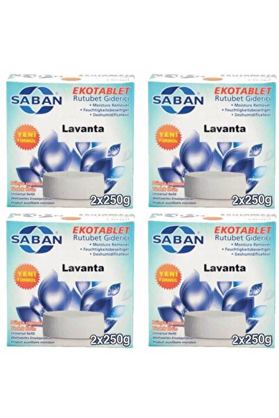 Saban 4 Adet 2x250 gr Nem Alıcı Rutubet Giderici Yedek Tablet Lavanta
