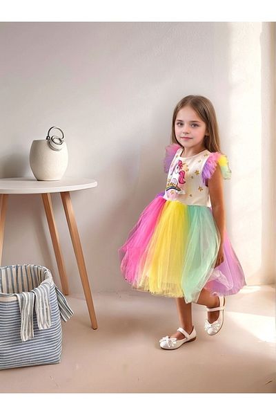 ABİYEKİDS Παιδικό φόρεμα Unicorn - Πολιορκία για πάρτι γενεθλίων ABY985