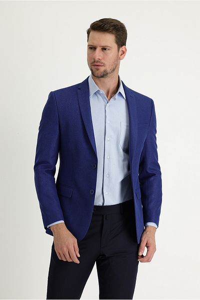 Kiğılı Super Slim Fit Extra Slim Fit Classic Patterned Woolen Linen Jacket