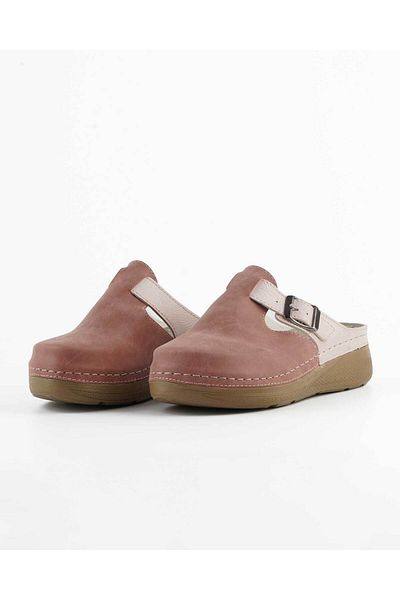 DR KLOMPA Γυναικείες Παντόφλες MS873 Powder Beige Orthopedic Sabo Slippers