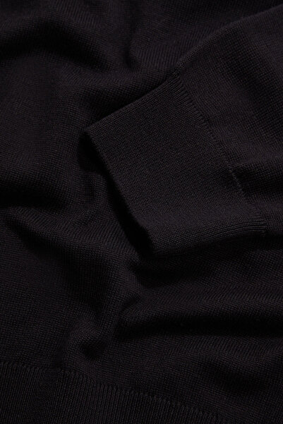 W Collection SİYAH POLO YAKA UZUN KOLLU KAZAK