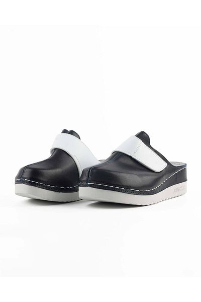 DR KLOMPA Γυναικείες Παντόφλες MS891 Navy Blue White Fanetta Orthopedic Sabo Slippers