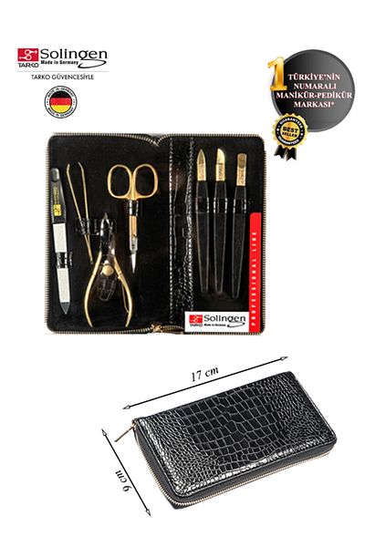 Solingen Manicure & Pedicure Set with Bag 190 N - Stainless Steel, 9 Pieces