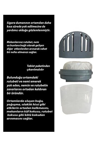 Saban Gri, Naturel - 250GR - Nem Alıcı Aparat (TABLET DAHİL)