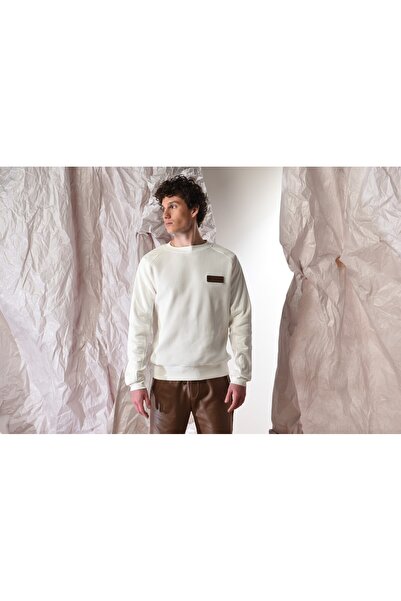 PROLET Ανδρικό φούτερ με βάφλα με λεπτομέρεια από γκαμπαρντίνα