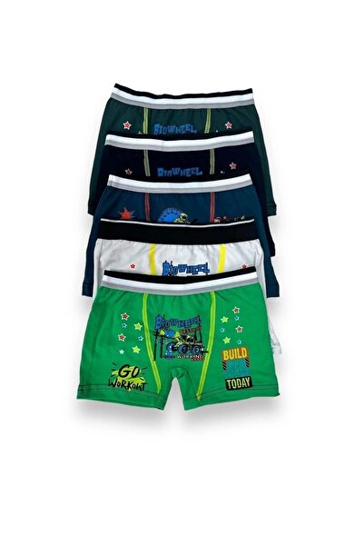 Erdenay Tekstil Karışık Renkler Erkek Çocuk Boxer 5'li