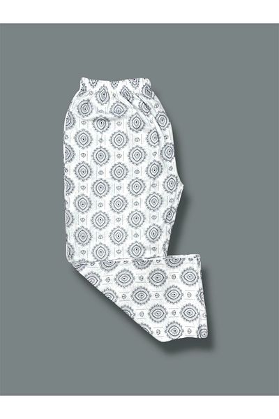 Erdenay Tekstil Patterned Combed Cotton Women's Pajama Bottoms