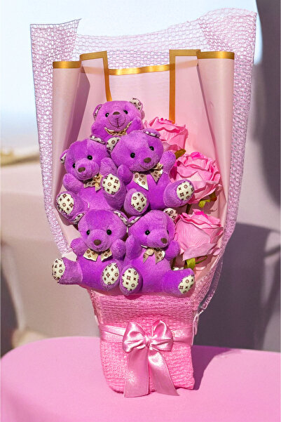 lenostra Ayıcıklı Ve Güllü Ayıcık Buketi Kardeşe Arkadaşa Sevgiliye Anneye Eş...