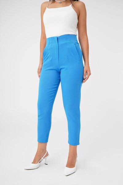 Hipo Trend Сині штани з вирізом і швами