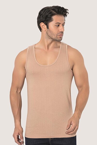 Arma Yıldız Erkek Ten Rengi Penye Atlet %100 Pamuk 3'lü Paket