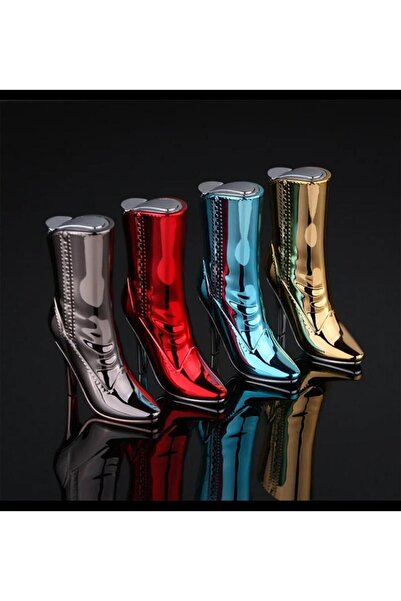 İNDİRİM CENTER Yeni  Sıradışı Topuklu Çizme Görünümlü Kadınlara Özel Çakmak