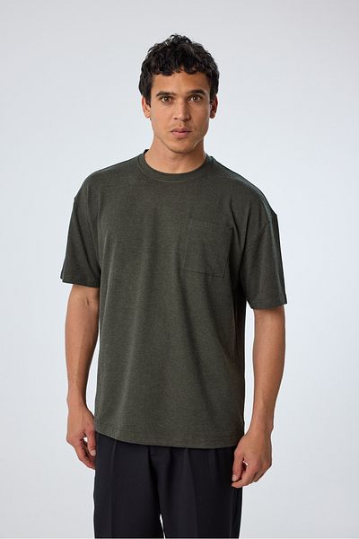 bilcee Men's Khaki Oversize Pocket T-Shirt 4582