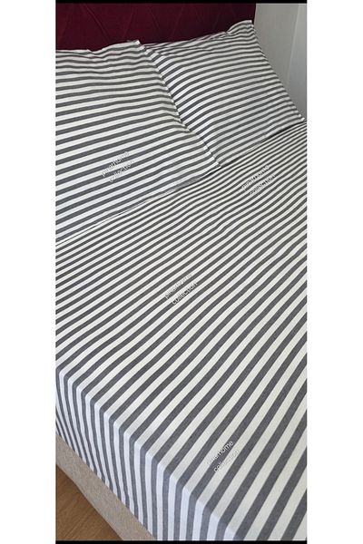 pınarhome collectıon Line Woven Fabric - Fitted Sheet and Pillowcase with Cover (Earthquake Sectional)