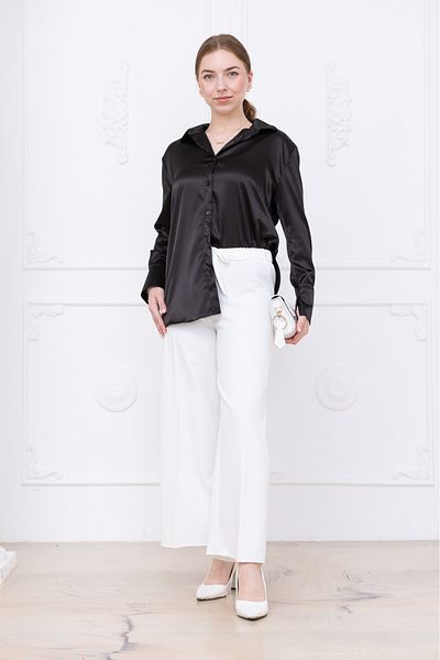 MyRia Women's Elastic Waist Rope Detailed Wide Leg Trousers