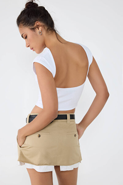 No Matter What Sırt Dekolteli Crop Top