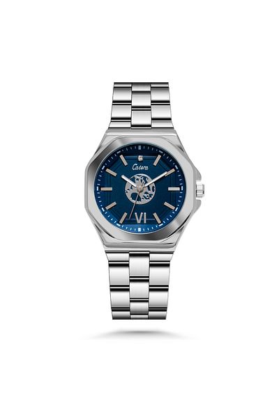 catera Men's Watch with Steel Band, 20 Meters Water Resistant, Navy Dial