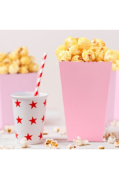 Dekals Pink Colored Popcorn Corn Box |   Party Box Set of 8