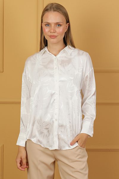 PASTELASTORE Cămașă de damă cu model satinat 1164