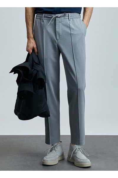 Lufian 111190337 Simon Smart Ανδρικό παντελόνι Chino Slim Fit Ανδρικό παντελόνι γκρι