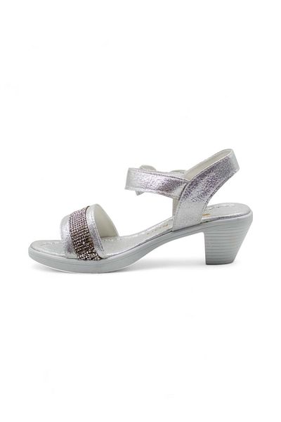 Shoes Varkan Heel Girl's Sandals Silver