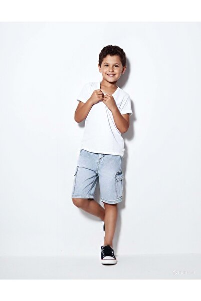 wakawakakidsstore Blugi pentru bărbați Cargo Pocket Capri - Albastru