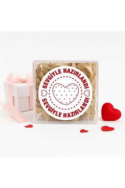 reprodesign Crafted with Love Printed 4 Cm Round Label 24 Pieces No:22