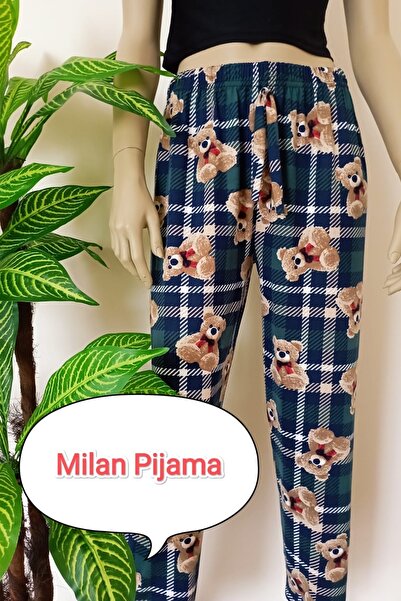 VİP BERA TEKSTİL Kadın Desenli Milan Kumaş Yumuşacık Esnek Yapılı Pijama Altı