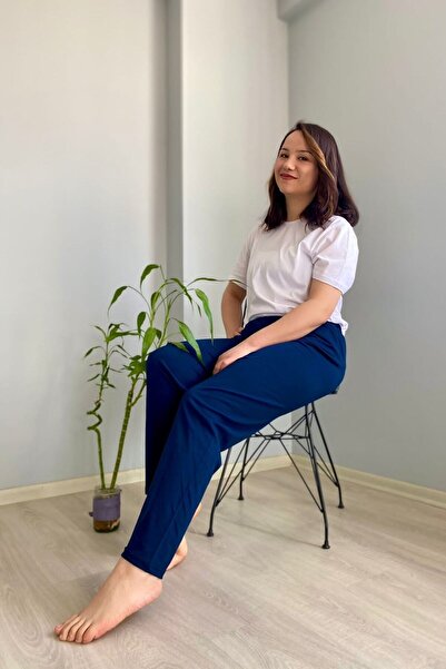 BERA TEKSTİL Unısex Lacivert Düz Renk Penye Pijama