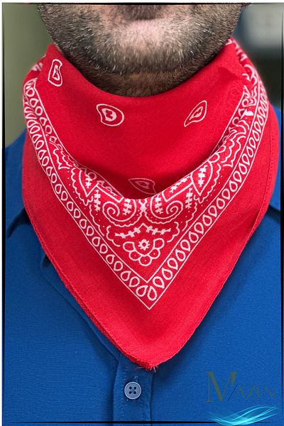 MAZEN Ethnic Patterned Multi-Purpose Bandana Scarf Red Color 50X50