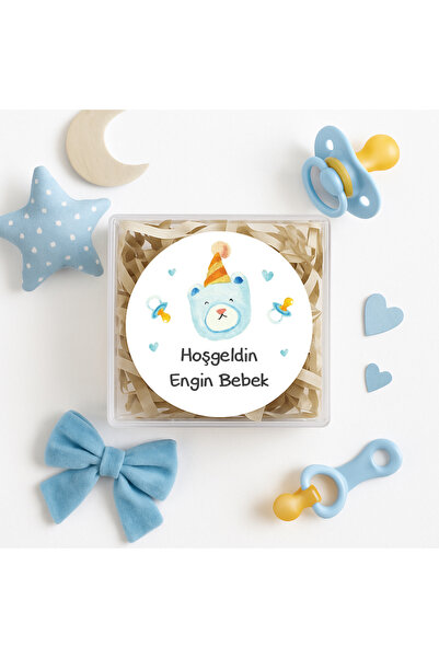 repro design 4 cm Kişiselleştirilebilir Hoşgeldin Bebeğim Temalı 24 Adet Etik...