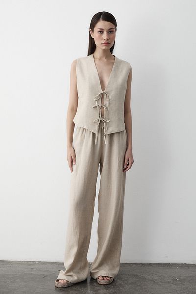 Laluvia 100% Baumwolle Drei Spitze Weste Hose und Humanoid Anzug