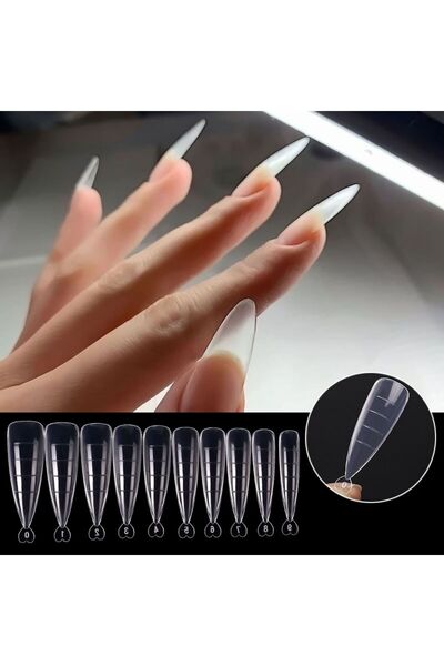 Nera Classy Protez Tırnak Stıletto Poly Gel Tips 120'li, 120 Adet Poly Gel Ti...