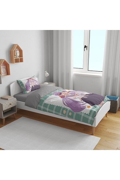 Erays Home Χαριτωμένο σετ κρεβατιού Anime Girl 3d Single Teen Girl