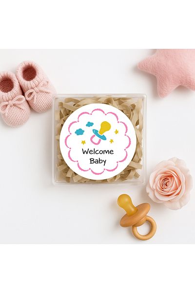 reprodesign 4 cm Welcome Baby Themed - 24 Pieces of Labels Model-2