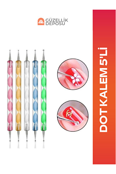 Güzellik Deposu NailArt 5'li Tırnak Süsleme ve Desen Verme Dot Kalem Seti