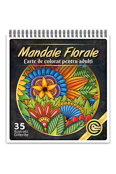 OEM Adult Coloring Book, Floral Mandalas, 35 Antistress Illustrations With Flowers
