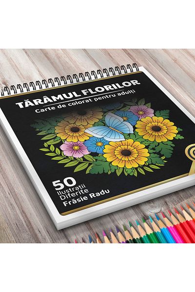 OEM Adult Coloring Book, Flower Land, 50 Antistress Illustrations With Flowers